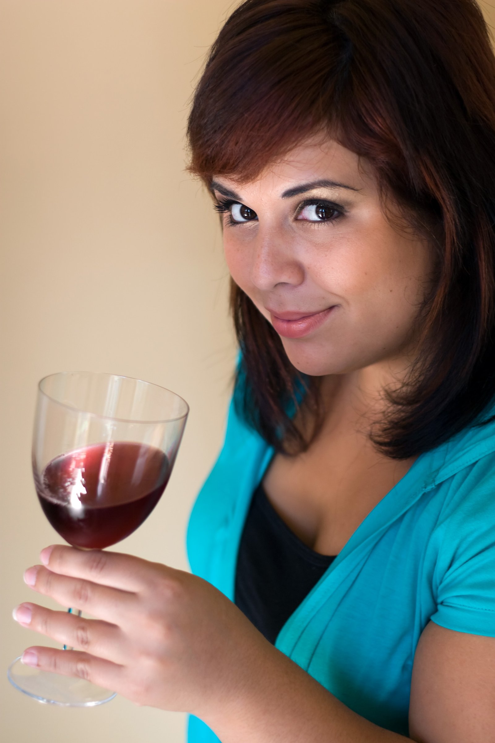 knitting and sipping wine